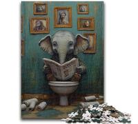 Puzzle per adulti da 1000 pezzi, motivo: elefante che va in bagno, per adolescenti, giochi divertenti per famiglie, ideale come regalo per tutta la famiglia (26x38cm)