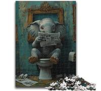 Puzzle per adulti da 1000 pezzi, motivo: elefante che va in bagno, per adolescenti, giochi divertenti per famiglie, ideale come regalo per tutta la famiglia (50x75cm)