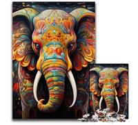 Puzzle per adulti da 1000 pezzi, motivo: elefante colorato, puzzle impossibili per adulti, ideale per divertimento in famiglia, relax e regali per le feste, 26X38CM/10,23x14,96 pollici.