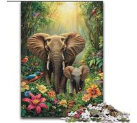 Puzzle per adulti da 1000 pezzi, motivo: elefante della giungla, 50x75cm, ideale per gli innamorati, perfetto come regalo di Natale, Capodanno e San Valentino