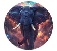 Puzzle per adulti da 1000 pezzi, motivo: elefante galattico, puzzle rotondi da 1000 pezzi, idea regalo per compleanno, gioco rompicapo impegnativo (67,5x67,5cm)