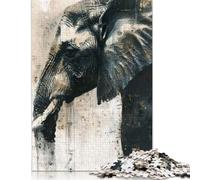 Puzzle per adulti da 1000 pezzi, motivo: Elefante Grace, puzzle di carta per adulti, gioco educativo, sfida, giocattolo, 1000 pezzi (38x26 cm)