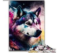 Puzzle per adulti da 1000 pezzi, motivo: Fantasy Husky, in cartone, perfetti per decorare casa e ufficio, feste, compleanni e regali di Natale (dimensioni 26x38cm).