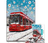 Puzzle per adulti da 1000 pezzi, motivo: Fantasy Train, per ammazzare il tempo durante le vacanze, con pezzi completamente interconnessi e di forma casuale (dimensioni 38x26cm)