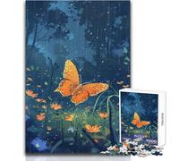Puzzle per adulti da 1000 pezzi, motivo: farfalla e danza nella foresta, gioco di sfida unico, decorazione artistica per la casa, regalo per compleanni, dimensioni: 50x75cm