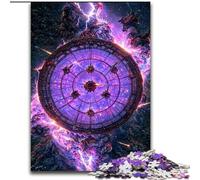 Puzzle per adulti da 1000 pezzi, motivo: finestra spaziale viola in legno, rompicapo ad alta difficoltà per adolescenti, 50x75cm, gioco interattivo per famiglie