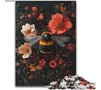Puzzle per adulti da 1000 pezzi, motivo: fiori e api, attività divertente per la casa, giocattoli per i giorni di pioggia, regali di compleanno (dimensioni: 50x75cm)