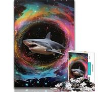 Puzzle per adulti da 1000 pezzi, motivo: Galassie e squali, gioco educativo per famiglie, decorazione da parete, regali unici per compleanno e Natale (75x50cm)