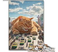 Puzzle per adulti da 1000 pezzi, motivo: gatto arancione gigante, giocattoli per l'intrattenimento della famiglia, ideali come regali per tutta la famiglia dai 14 anni in su (dimensioni 50x75cm)