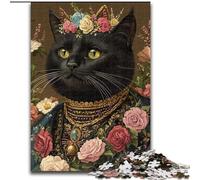Puzzle per adulti da 1000 pezzi, motivo: gatto con stile Frida Kahlo Puzzle da 1000 pezzi per adulti, perfetti per adolescenti e famiglie, compleanni (dimensioni 26x38cm)