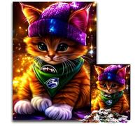 Puzzle per adulti da 1000 pezzi, motivo: gatto dei cartoni animati, puzzle in legno, per serate di gioco in famiglia, fai da te, opera d'arte decorativa, 50x75cm