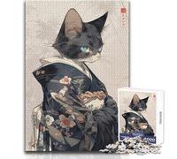 Puzzle per adulti da 1000 pezzi, motivo: gatto Edo, geisha, tranquillo e rilassante, ideale per il tempo libero, taglio preciso, giocattolo artigianale, dimensioni: 50x75cm