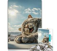 Puzzle per adulti da 1000 pezzi, motivo: gatto gigante, gioco educativo per famiglie, decorazione da parete, regali unici per compleanno e Natale, 75x50cm