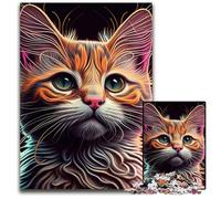 Puzzle per adulti da 1000 pezzi, motivo: gatto pop art con volto di animale, sfida per il cervello degli adulti, regalo perfetto per adolescenti e decorazioni per la casa, 26X38CM/10,23x14,96 pollici.