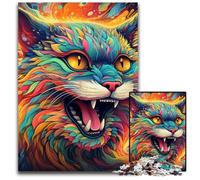Puzzle per adulti da 1000 pezzi,motivo: gatto psichedelico,arte colorata,puzzle impossibili per adulti,ideali per divertimento in famiglia,relax e regali per le feste,50x75CM/19,68x29,52 pollici.