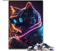 Puzzle per adulti da 1000 pezzi, motivo: gatto umano punk, giocattoli, giochi educativi, decorazioni per la casa uniche e regali dimensioni 50x75cm