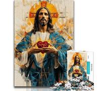 Puzzle per adulti da 1000 pezzi, motivo: Gesù, antistress, sfida difficile, ogni pezzo è unico, gioco divertente e stimolante per tutta la famiglia (75x50cm)