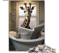 Puzzle per adulti da 1000 pezzi, motivo: giraffa che legge il giornale, puzzle impegnativo, dimensioni 50x75cm, regalo per la sfida del cervello, attività educativa per adolescenti