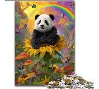 Puzzle per adulti da 1000 pezzi, motivo: Girasole e Panda, in cartone, per adulti, gioco di attività per famiglie per adolescenti, rompicapo impegnativo (dimensioni 26x38cm)