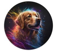 Puzzle per adulti da 1000 pezzi, motivo: Golden Retriever fantasy, perfetti per Halloween, Natale e regali di compleanno, 67,5x67,5 cm.