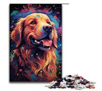Puzzle per adulti da 1000 pezzi motivo: Golden Retriever modello Space assemblaggio aiuta il cervello a esercitare i giocattoli avvincenti per coltivare la pazienza 75x50 cm.