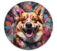 Puzzle per adulti da 1000 pezzi, motivo graffiti Corgi, ideali per il divertimento in famiglia, regalo perfetto per feste e compleanni 67,5x67,5 cm