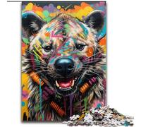 Puzzle per adulti da 1000 pezzi, motivo: graffiti di iene, livello di difficoltà: principiante, ideale come regalo di compleanno e per le feste (dimensioni 26x38cm)