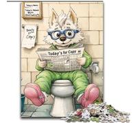 Puzzle per adulti da 1000 pezzi, motivo: Husky che va a fare il bagno, dimensioni: 50x75cm, intrattenimento rilassante, regalo di Natale perfetto e decorazione per la casa.