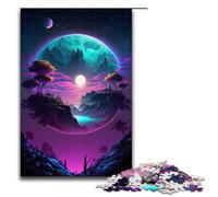 Puzzle per adulti da 1000 pezzi motivo Isola al chiaro di luna assemblaggio aiuta il cervello a esercitare i giocattoli avvincenti per coltivare la pazienza 75x50 cm