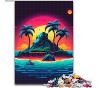 Puzzle per adulti da 1000 pezzi,motivo: isola sulla spiaggia,in legno,perfetto per decorare la casa o l'ufficio,ideale come regalo,50x75cm,coinvolgente attività per serate di gioco in famiglia