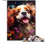 Puzzle per adulti da 1000 pezzi, motivo: King Charles Spaniel, in legno, per adolescenti dai 14 anni in su, decorazione per la casa, 50x75cm, coinvolgente attività per serate di gioco in famiglia