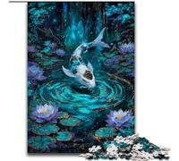 Puzzle per adulti da 1000 pezzi, motivo Koi magico, rompicapo impegnativo, attività per famiglie, decorazione per la casa, regalo di Natale, 50x75cm