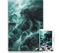 Puzzle per adulti da 1000 pezzi, motivo: Kraken arrabbiato, divertente e umoristico, per una serata di giochi in famiglia, dimensioni: 50x75cm