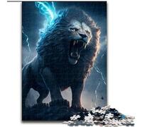 Puzzle per adulti da 1000 pezzi, motivo: leone colorato in legno, idea regalo unica per la casa fai da te, 50x75cm, per festa di compleanno per uomini e donne