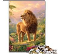Puzzle per adulti da 1000 pezzi, motivo: leone nella prateria, in cartone, gioco di attività per famiglie, per adolescenti, fai da te, decorazione per la casa, rompicapo, regalo, dimensioni: 38x26cm