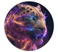 Puzzle per adulti da 1000 pezzi, motivo leopardo, arte cosmica, puzzle di carta, rompicapo impegnativo per adolescenti, perfetto come decorazione per la casa o come regalo (dimensioni 67,5x67,5 cm)