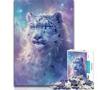 Puzzle per adulti da 1000 pezzi, motivo: leopardo delle nevi fantasy, attività per famiglie, divertimento a casa, regalo di compleanno, regalo da viaggio (38x26cm)