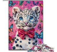 Puzzle per adulti da 1000 pezzi,motivo leopardo in bianco e nero,puzzle per adulti da 1000 pezzi per adolescenti,giochi educativi per famiglie,regalo per la decorazione della casa (dimensioni 26x38cm)