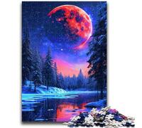 Puzzle per adulti da 1000 pezzi, motivo: natura invernale al neon, aiuta il cervello a esercitare i giocattoli che creano dipendenza per coltivare la pazienza, decorazione perfetta, 26x38cm