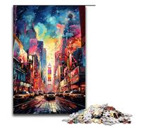 Puzzle per adulti da 1000 pezzi motivo: New York Times Square al neon da montare aiuta il cervello a esercitare giocattoli avvincenti per coltivare la pazienza 75x50 cm.