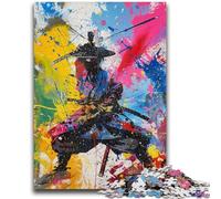 Puzzle per adulti da 1000 pezzi, motivo: Ninja Samurai, dipinto a olio Difficile da completare, ma divertente e umoristico Un arredamento e un regalo unici, 50x75cm