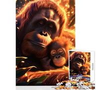 Puzzle per adulti da 1000 pezzi,motivo: Orango,madre e bambino,decorazioni per la casa,giocattoli,idee regalo,gioco rompicapo,migliora l'amore tra coppie,dimensioni: 38x26cm