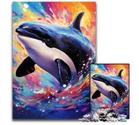 Puzzle per adulti da 1000 pezzi, motivo: orca assassina, in legno, per decorazioni per la casa, allenamento del cervello e regali per le feste, 50x75CM/19,68x29,52 pollici.
