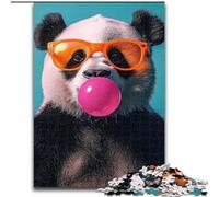 Puzzle per adulti da 1000 pezzi, motivo: Panda chewingum, gioco intellettuale per accrescere l'amore tra coppie dai 14 anni in su (dimensioni 26x38cm)
