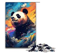 Puzzle per adulti da 1000 pezzi motivo panda nella caldera circondato da schizzi regalo di compleanno per ragazzi dai 14 anni in su 75x50 cm