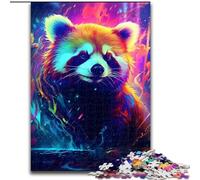 Puzzle per adulti da 1000 pezzi, motivo: panda rosso neon. Puzzle difficili per adulti, livello di difficoltà: principiante. Ottimi come regali di compleanno e per le feste (dimensioni 26x38cm).