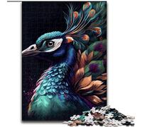 Puzzle per adulti da 1000 pezzi, motivo: pavone, colorato, in legno, regalo perfetto per bambini dai 14 anni in su, 50x75cm, rompicapo stimolante, giocattolo rilassante per adolescenti