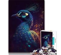Puzzle per adulti da 1000 pezzi, motivo: pavone illuminato, per adolescenti, gioco stimolante, giocattoli, decorazione da parete, regali unici per compleanno e Natale (dimensioni 38x26cm)