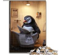 Puzzle per adulti da 1000 pezzi, motivo: pinguino che legge il giornale, gioco interattivo per famiglie, ideale per adolescenti, regalo rompicapo (dimensioni 26x38cm)