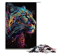 Puzzle per adulti da 1000 pezzi motivo pop art con animali giaguaro assemblaggio aiuta il cervello a esercitare i giocattoli avvincenti per coltivare la pazienza 75x50 cm